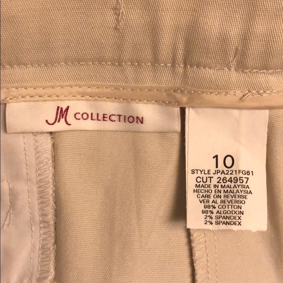 JM Collection Embroidered Khaki Capris Size 10 - Picture 7 of 8